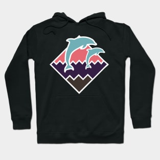 Dolphins Jumping Retro Hoodie